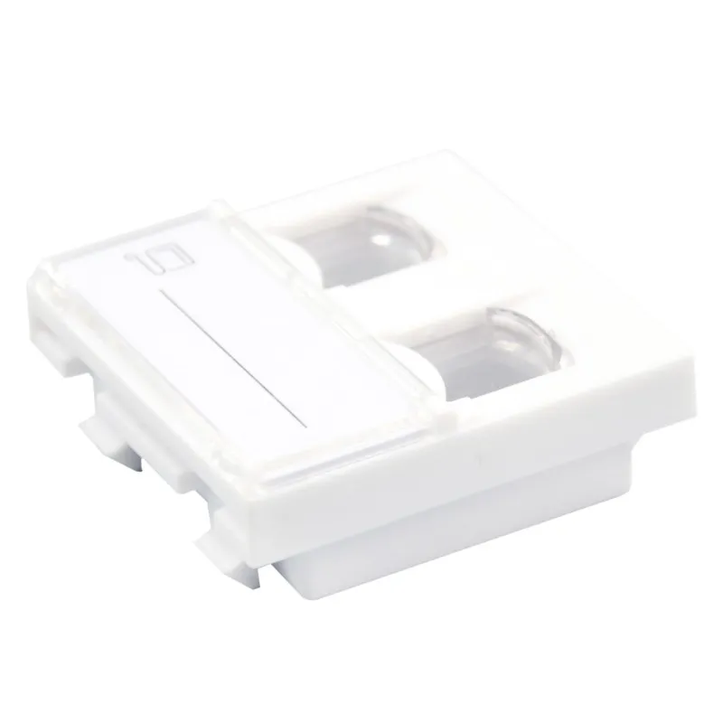 Priza rețea Emtex Faceplate 45x22.5 pentru keystone RJ45 compatibil Legrand Mozaic