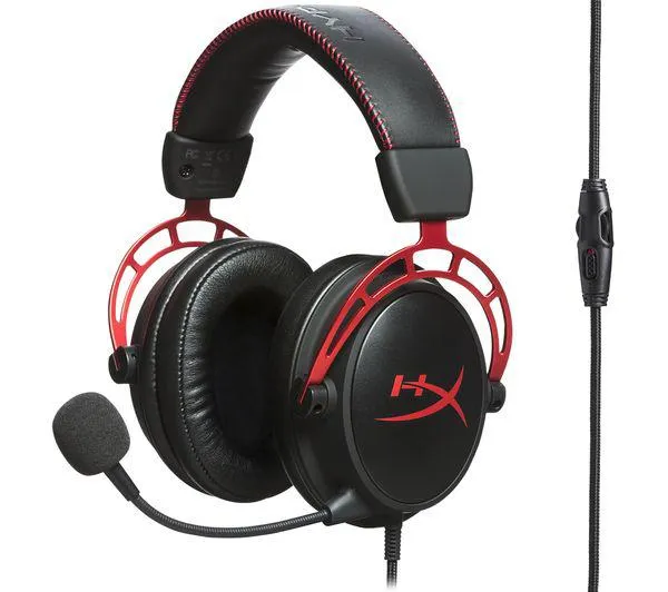Căști gaming HyperX Cloud Alpha Red cu microfon detașabil negru și roșu