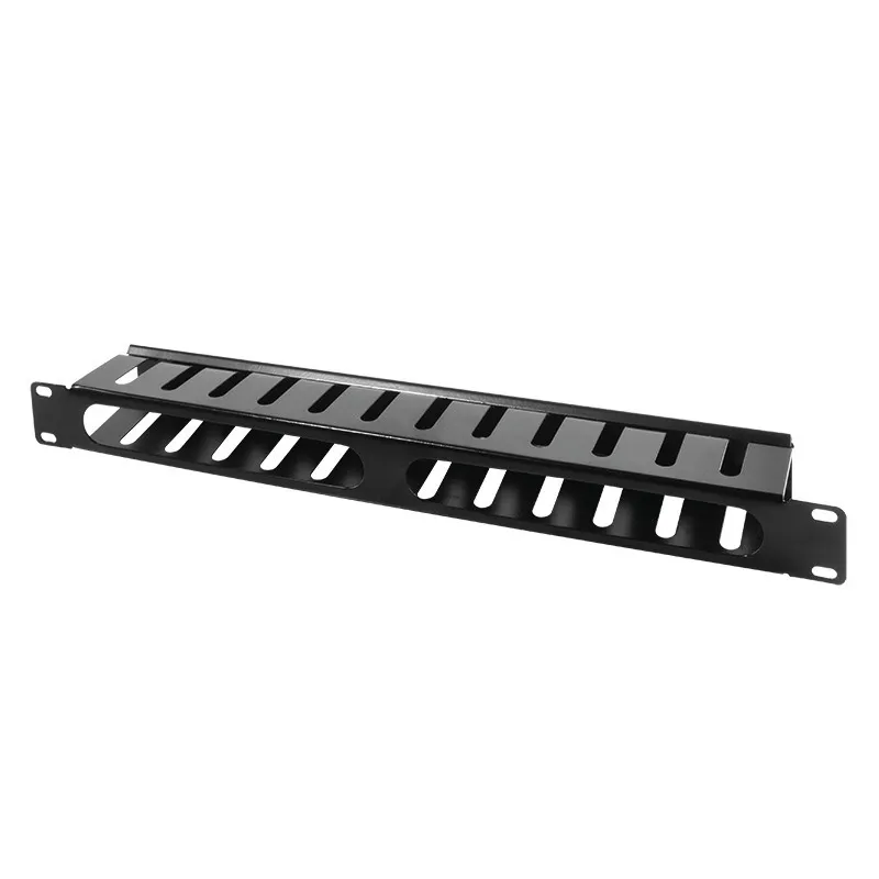 Panou gestionare cabluri Logilink negru 19 inch 1U cu capac detașabil