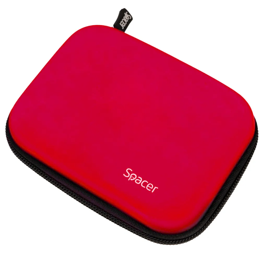 Husă roșie SPACER pentru HDD/SSD 2.5 inch cu buzunar interior