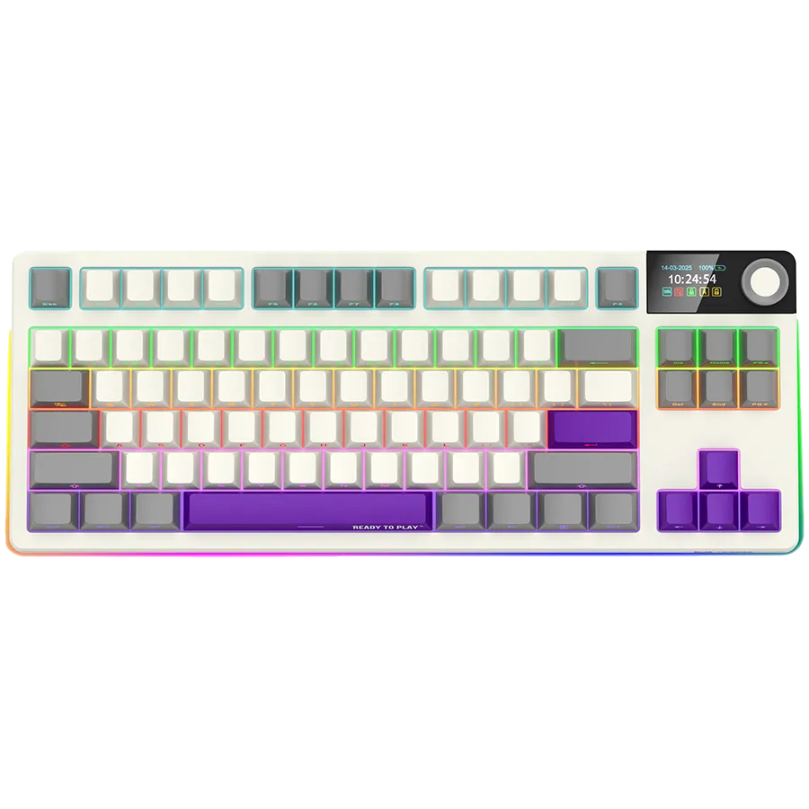 Tastatură mecanică gaming wireless LORGAR KBP70 TKL Pro culoare bej