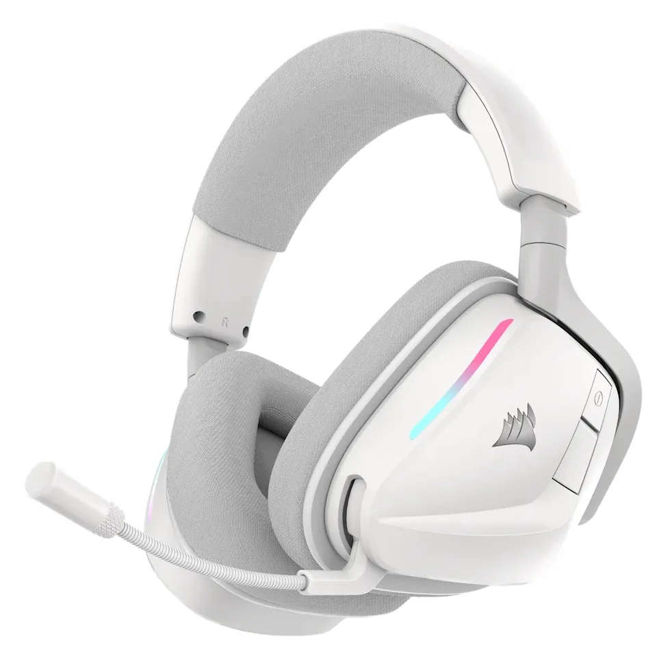 Căști gaming Corsair VOID ELITE Wireless albe V2 cu microfon detașabil