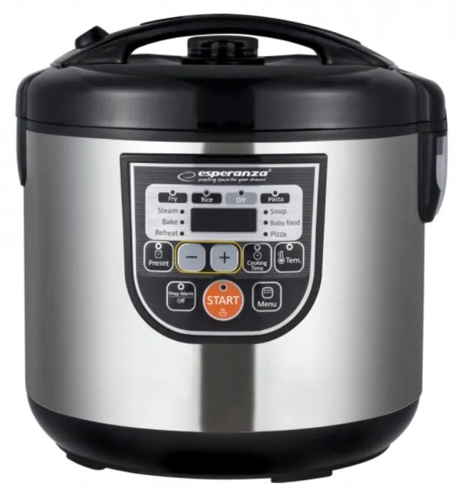 Multicooker Esperanza Mate argintiu cu recipient inox de 4 litri