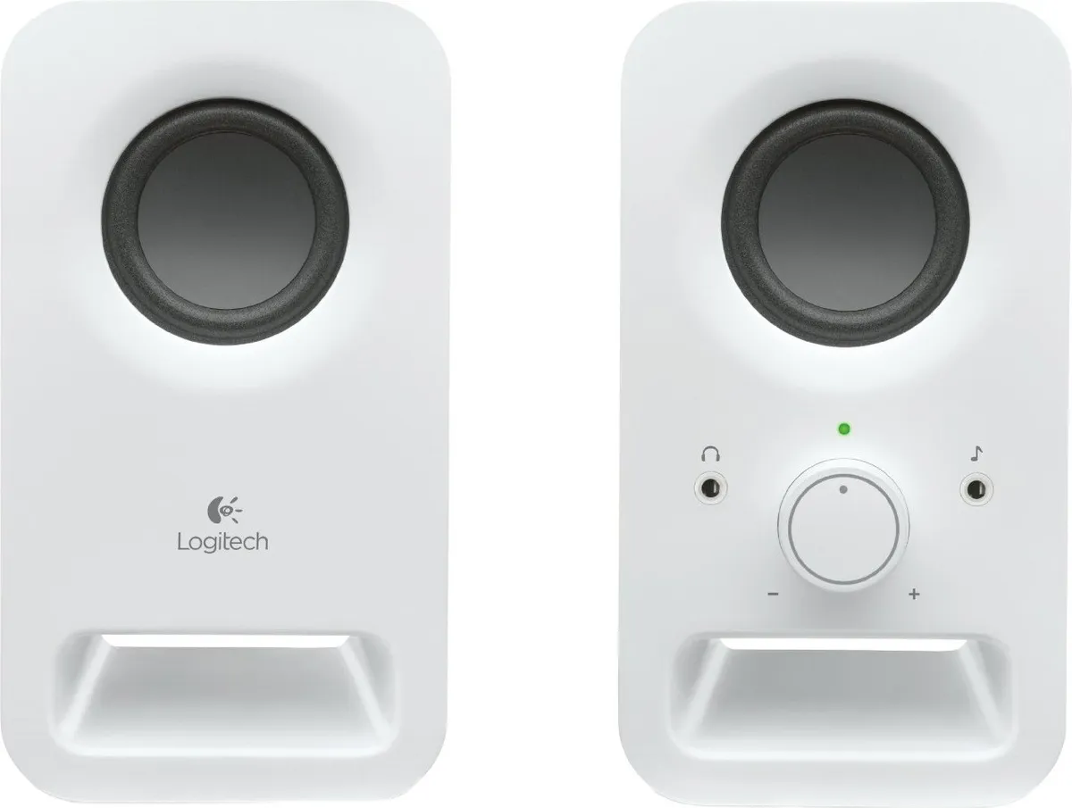 Boxe Logitech Z150 2.0 albe, vedere frontală
