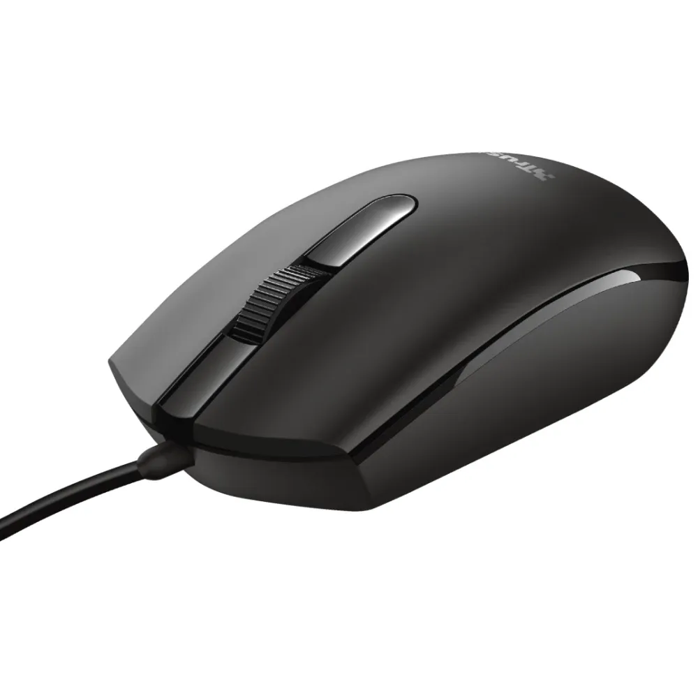 Maus cu fir Trust Basi negru cu conexiune USB