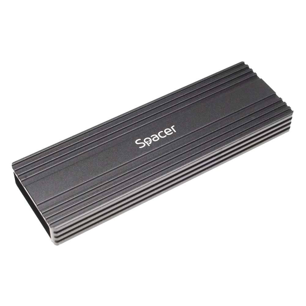 Carcasă externă SPACER pentru SSD M.2 NVMe cu USB 3.1 Type-C, aluminiu negru