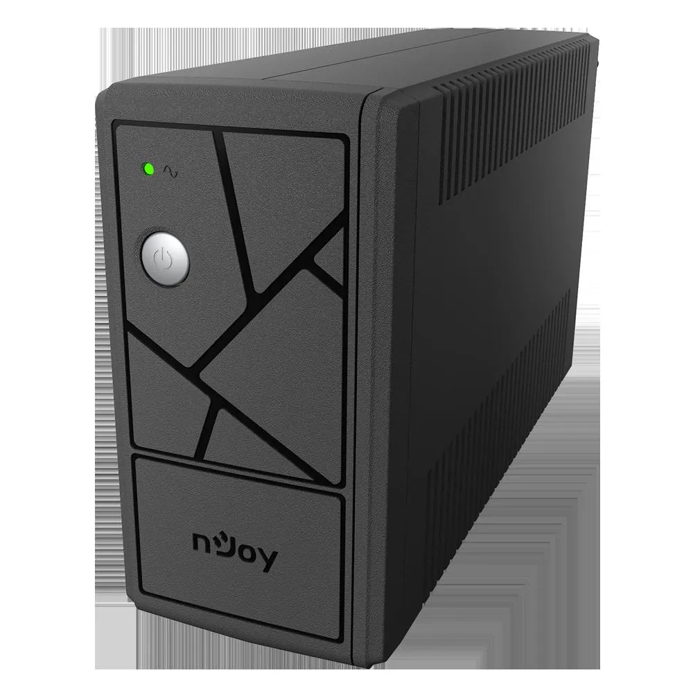 UPS NJOY Keen 600 negru cu 2 prize Schuko și afișaj