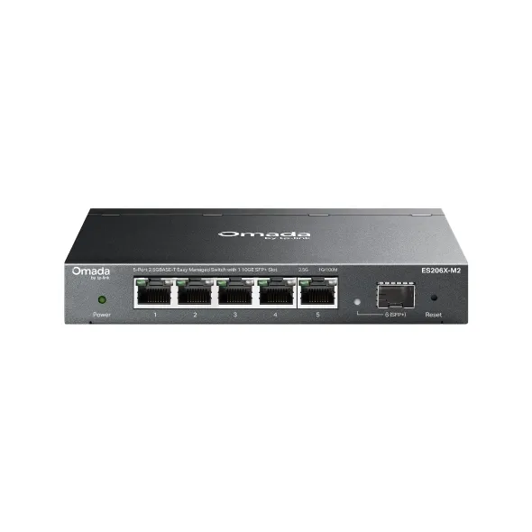 Switch TP-Link Omada ES206X-M2 cu 5 porturi 2.5G și port SFP+ 10G