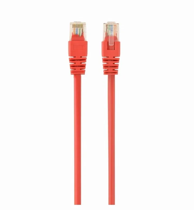 Cablu patch cord UTP Cat5e roșu 0.25m SPACER cu conectori RJ45