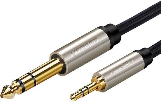 Cablu audio Ugreen AV127 gri cu jack 3.5mm și 6.35mm, 2 metri