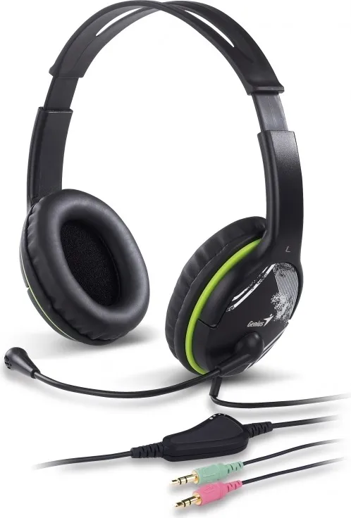 Căști Genius HS-400A negru cu microfon pe brat și Jack 3.5mm