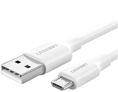 CABLU alimentare si date Ugreen, "US289", Fast Charging Data Cable pt. smartphone, USB la Micro-USB, nickel plating, PVC, 2m, alb "60143" (timbru verde 0.08 lei) -6957303861439