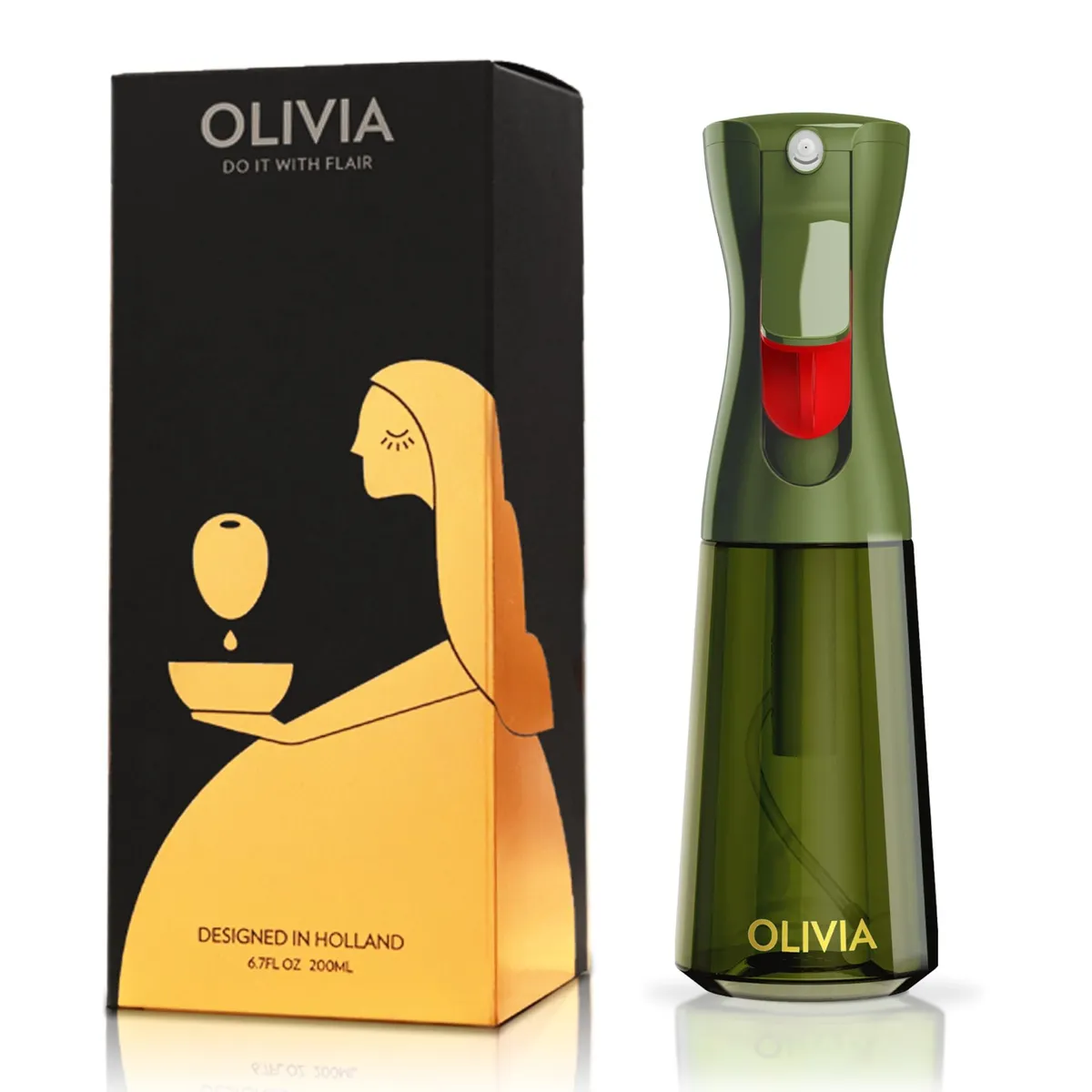 Pulverizator ulei măsurat 200ml cu sticlă neagră și spray continuu