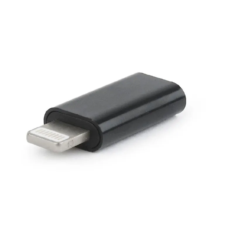 Adaptor Gembird Lightning la USB Type-C negru pentru smartphone