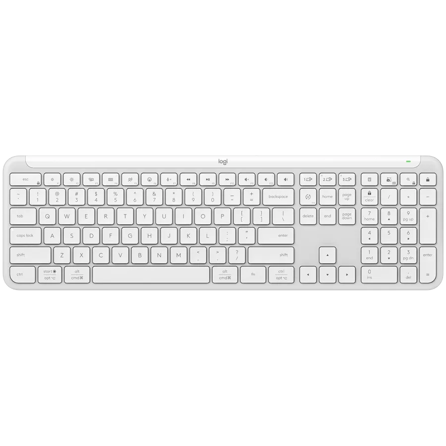 Tastatura wireless Logitech Signature Slim K950 color alb cu profil compact
