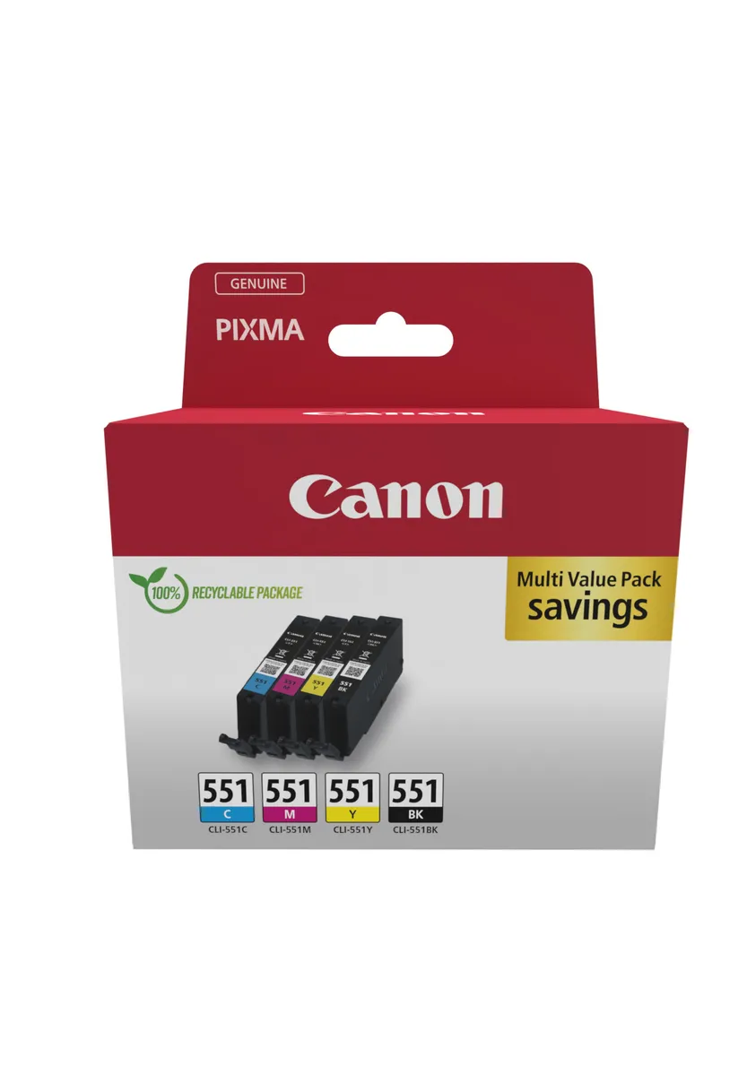 Set cartușe original Canon CLI-551 CMYK pentru Pixma