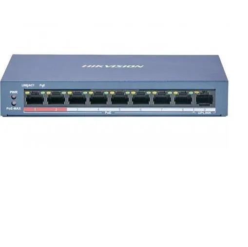 Switch PoE Hikvision 8 porturi carcasă metalică DS-3E0109P
