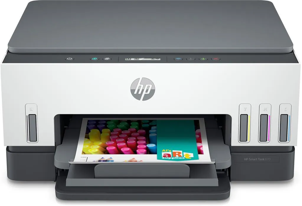 Multifuncțională HP Smart Tank 670 cu CISS color, WiFi și Bluetooth