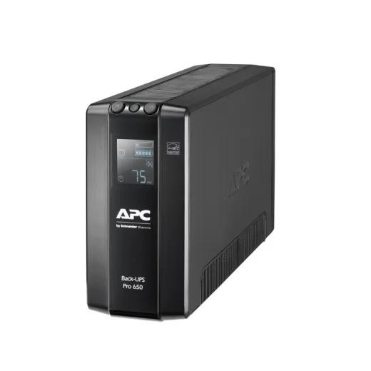 UPS APC Back-UPS 650VA negru cu display LCD și 6 prize IEC