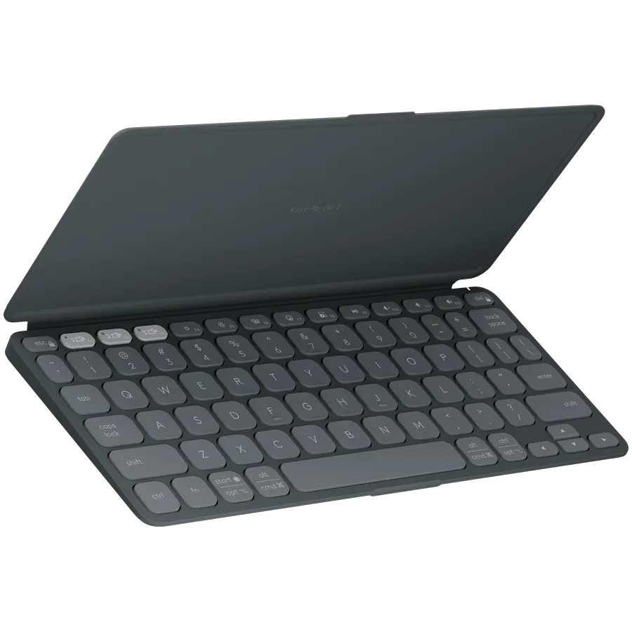 Tastatura wireless Logitech Keys-To-Go 2 gri, portabila cu Bluetooth