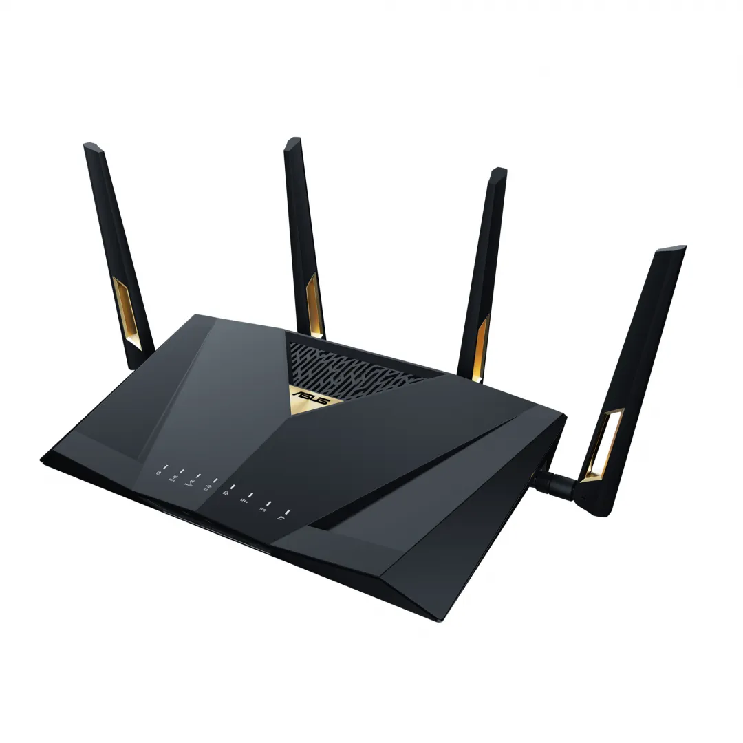 Router ASUS RT-BE88U BE7200 WiFi 7 negru cu antene