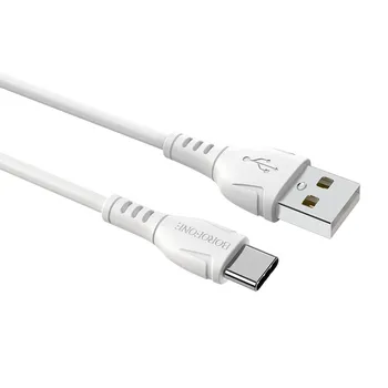 Cablu USB-C Borofone BX51 alb 3A lungime 1m