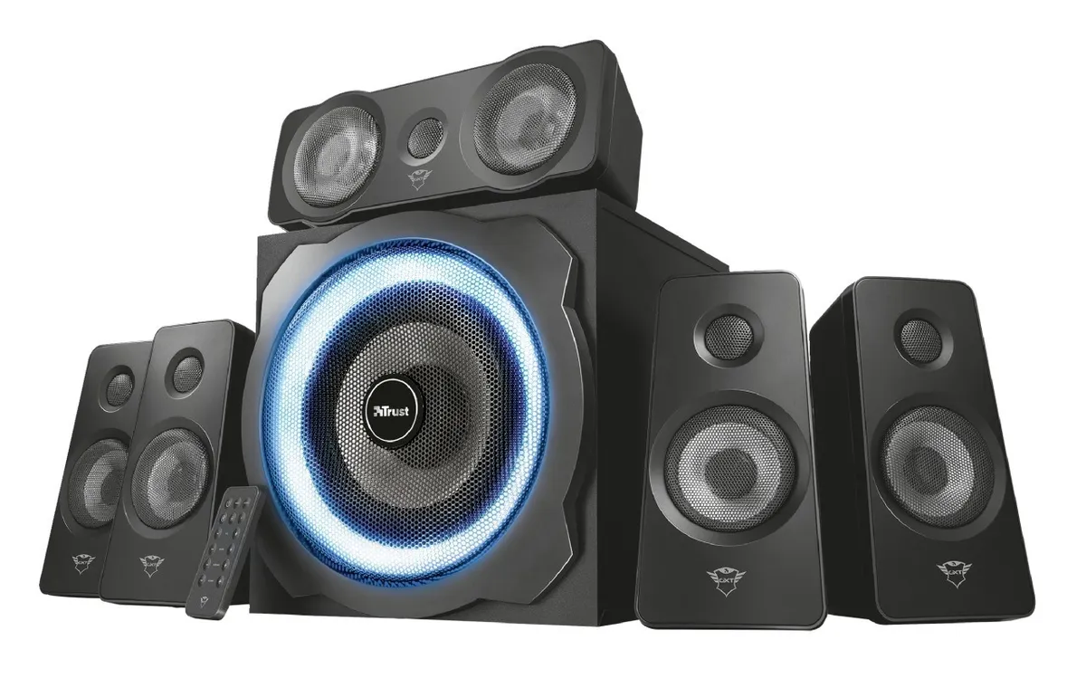 Boxă 5.1 Trust GXT 658 TYTAN negru cu difuzoare și subwoofer