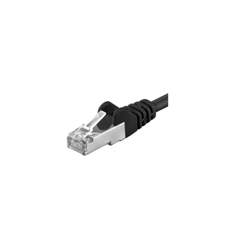 Patchcord SFTP Cat.6A 3m negru cu conectori RJ45 aurii