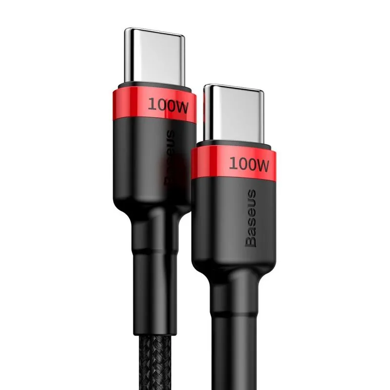 Cablu USB-C Baseus Cafule roșu-negru, braided, 2 metri
