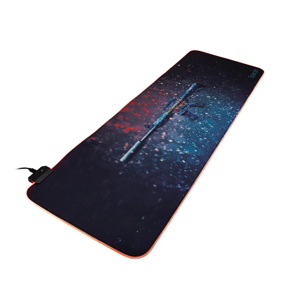 Mousepad gaming RGB SPACER 900x300mm cu iluminare LED și bază antiderapantă