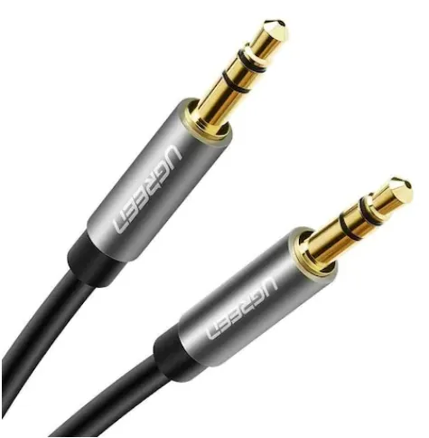 Cablu audio stereo Ugreen AV119 negru cu conectori auriți