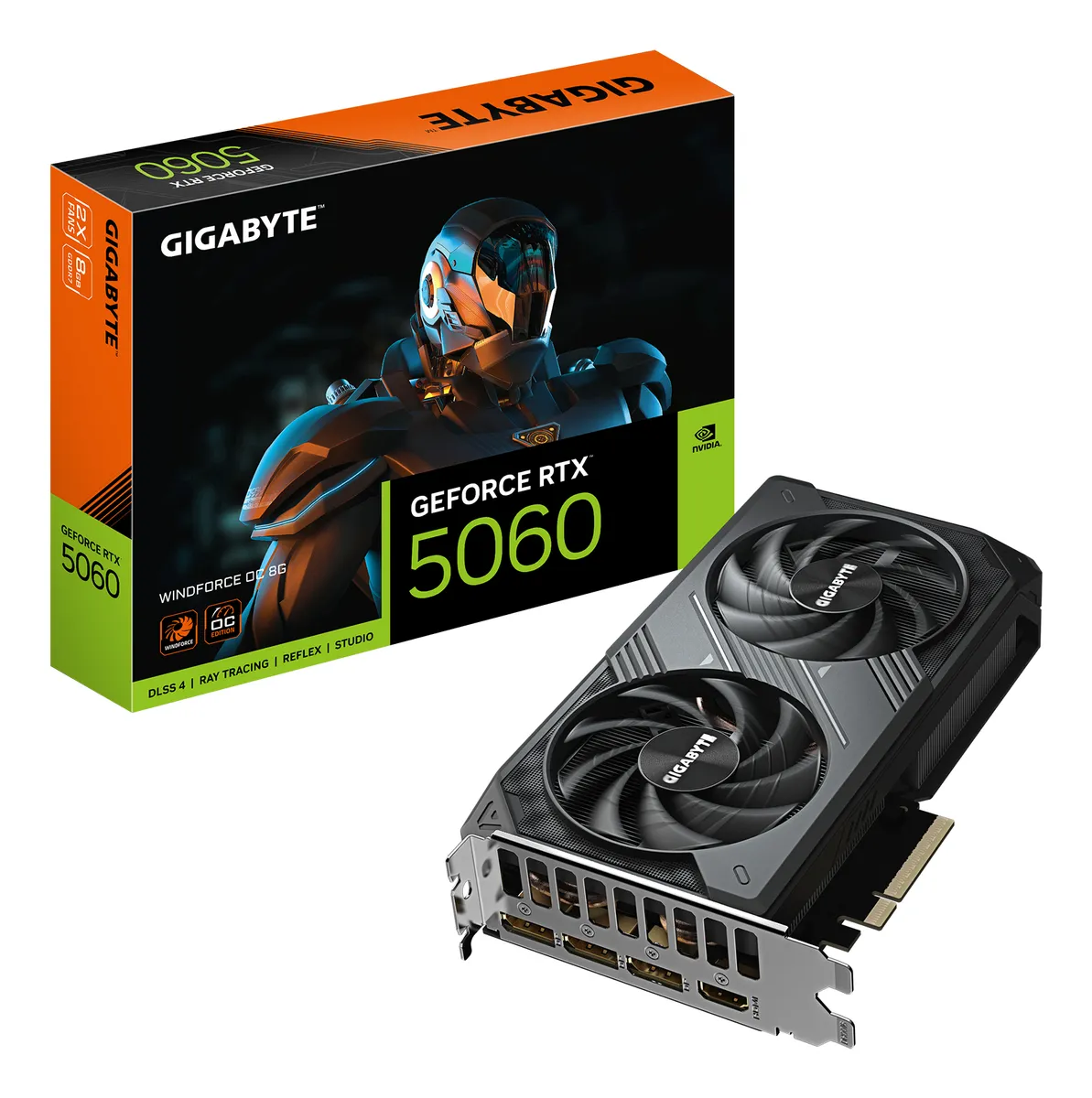 Placa video Gigabyte RTX 5060 8GB WINDFORCE OC cu ventilatoare