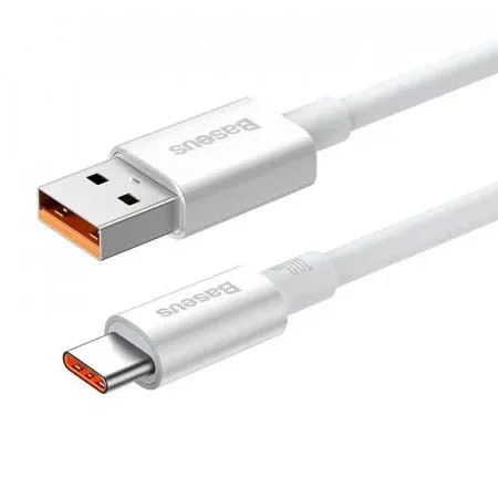 Cablu USB-C Baseus Superior alb, 1 metru, 100W