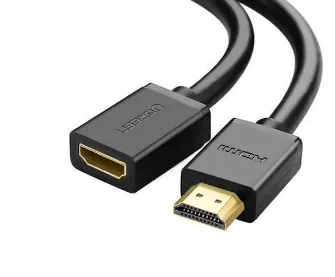 CABLU video Ugreen, "HD107" adaptor HDMI (T) la HDMI (M), rezolutie maxima 4K UHD (3840 x 2160) la 60 Hz, conectori auriti, 2m, negru "10142" (timbru verde 0.8 lei) - 6957303811427