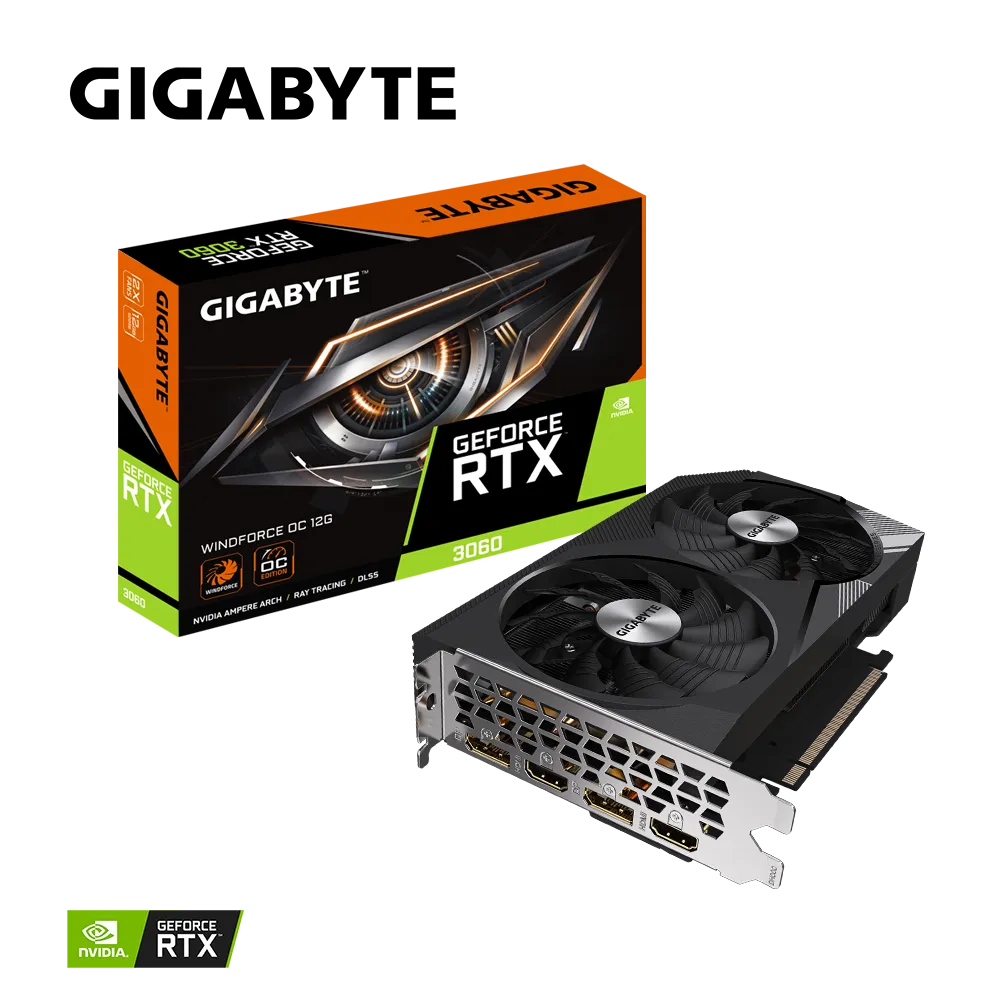 Placa video Gigabyte GeForce RTX 3060 WINDFORCE OC 12GB cu cooler negru