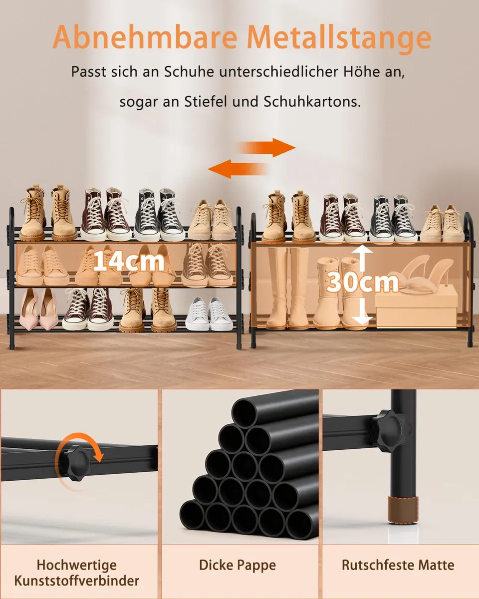 Organizator pantofi metal 3 niveluri culoare negru