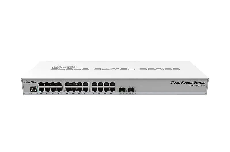 Switch Mikrotik CRS326-24G-2S+RM 24 porturi Gigabit managed rackabil