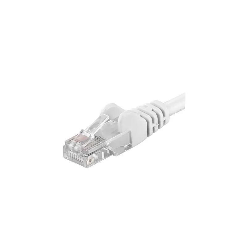 Cablu patchcord UTP Cat.5e 1 metru alb cu conectori RJ45