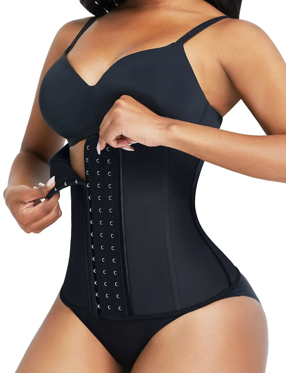 Corset modelator talie femei negru control abdomen