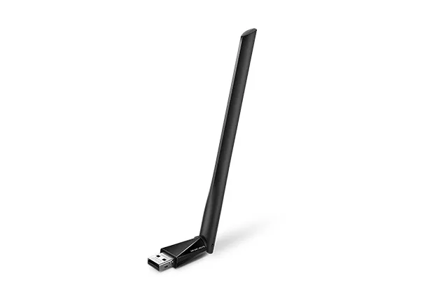 Adaptor rețea wireless Mercusys MU6H cu antena externă și conexiune USB