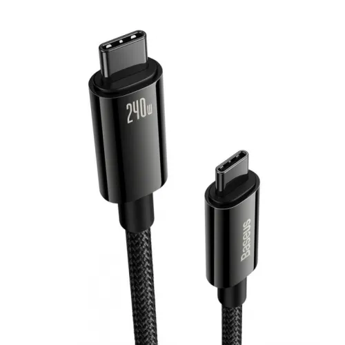 Cablu USB-C negru Baseus Tungsten Gold 240W cu conector USB-C