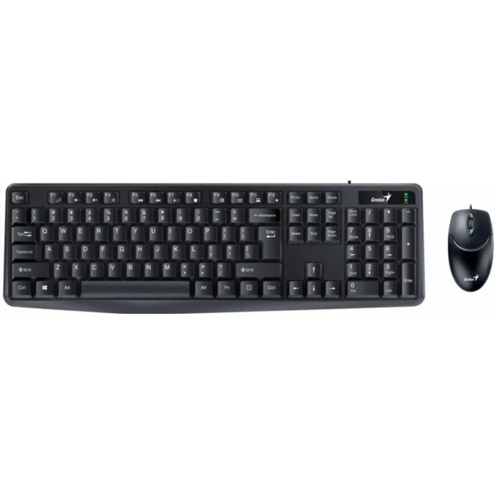 Set tastatura și maus Genius USB negru 104 taste cu multimedia