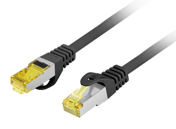 Patch cord CAT.6A S/FTP LSZH 1 metru negru Lanberg