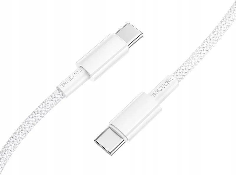 Cablu USB-C alb Borofone BX117, 1 metru, 60W