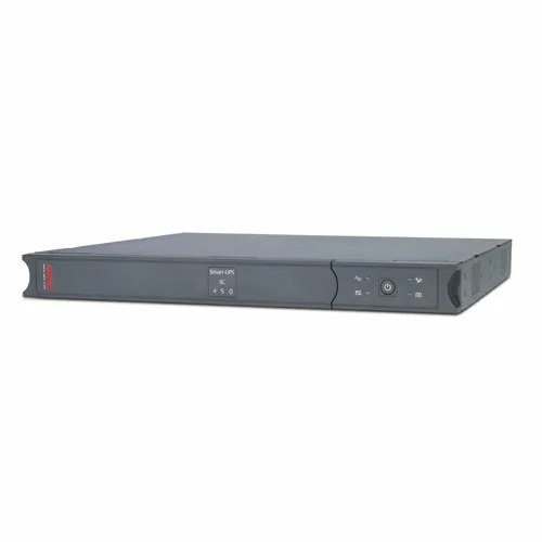 UPS APC, "Smart-UPS", Line Int. cu management, tower, rack, 450VA/280W, AVR, IEC x 4, 1 x baterie RBC18, display LCD, back-up 11 - 20 min., "SC450RMI1U" (timbru verde 11 lei)
