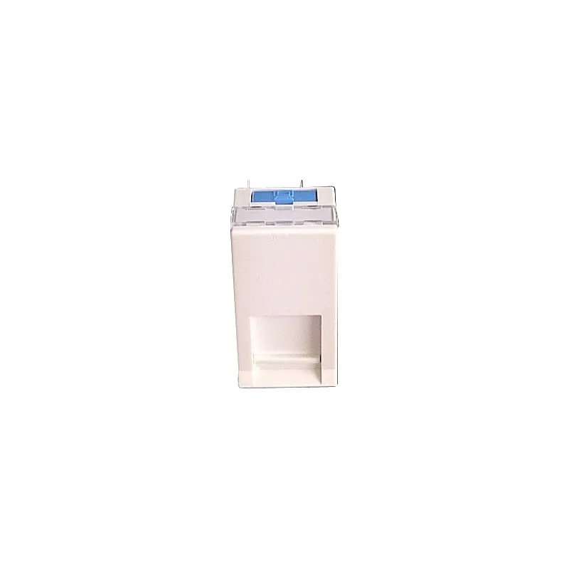 Conector Keystone înclinat 22.5x45° alb cu ușiță protecție praf