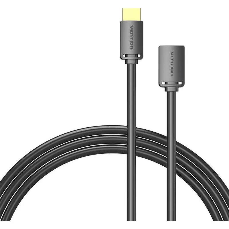 Cablu HDMI 5 metri Vention negru cu conectori auriți