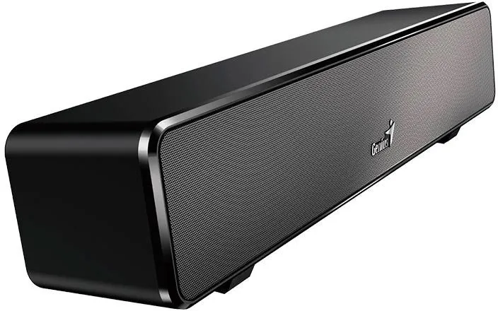 Boxă soundbar Genius neagră cu conectare USB și jack audio