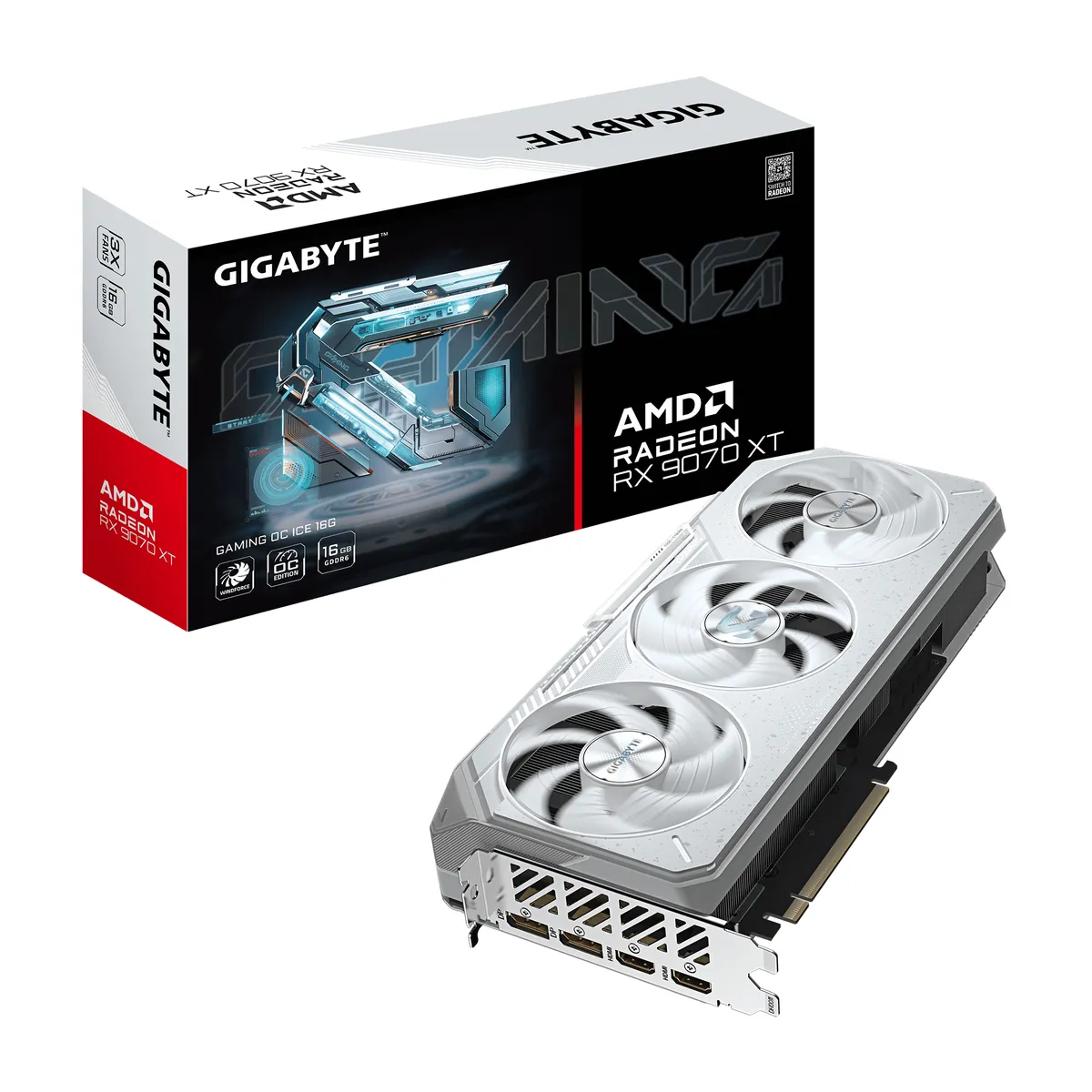Placă video Gigabyte Radeon RX 9070 XT OC Ice 16GB GDDR6 gaming