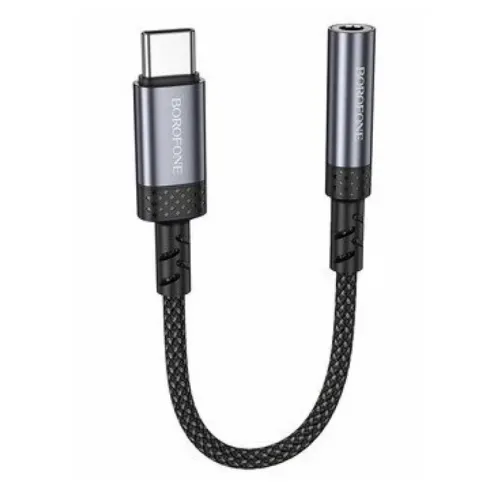 Adaptor Borofone BV24 USB Type-C la Jack 3.5 mm cu corp metalic gri
